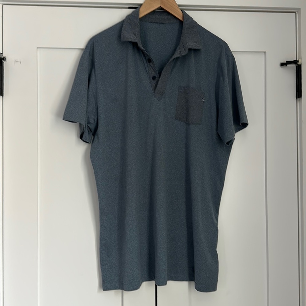 Blue Athletic Polo, Dry Fit Fabric, large